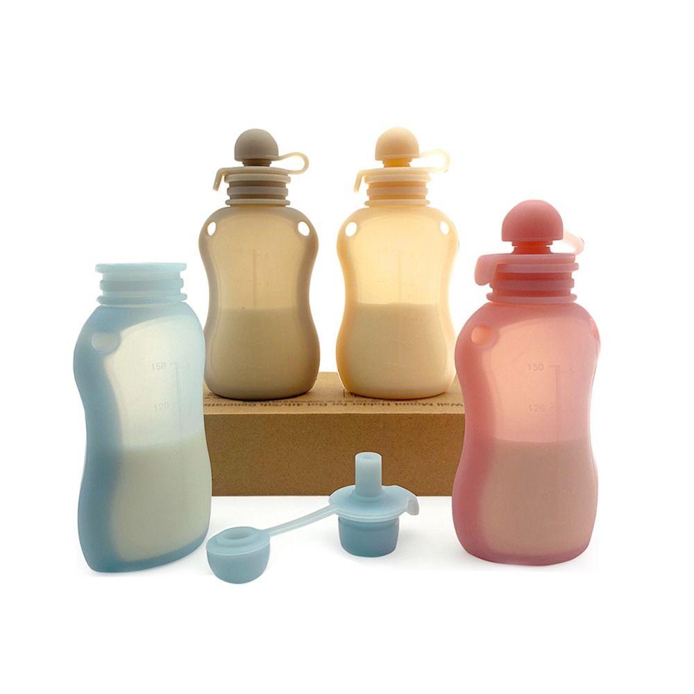 Food-grade Silicone Baby Food Pouches Refillable Baby Bottles Squeezable Pouch Toddler Kids