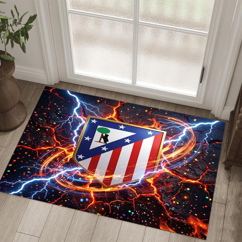 Design Atletico Madryt Kryształowy Aksamitny Dywan Przytulny Nie?Antypoślizgowy Dywan Wzorzysty Do Sypialni Salonu Przedpokoju