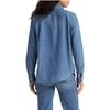 Levis Solid Color Long Sleeve Collared Shirt Women Tops Blue 16786-0017