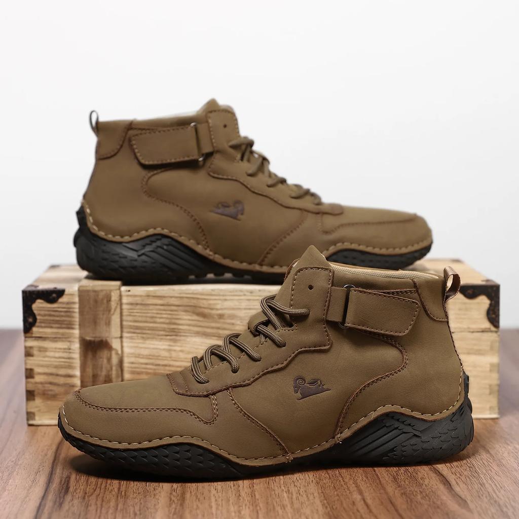 Fashion Fashion Men Casual Boots Leather Men Shoes Luxury High Quality Ankle Boots Waterproof Winter Sport Shoes for Men Motorcycle Boot