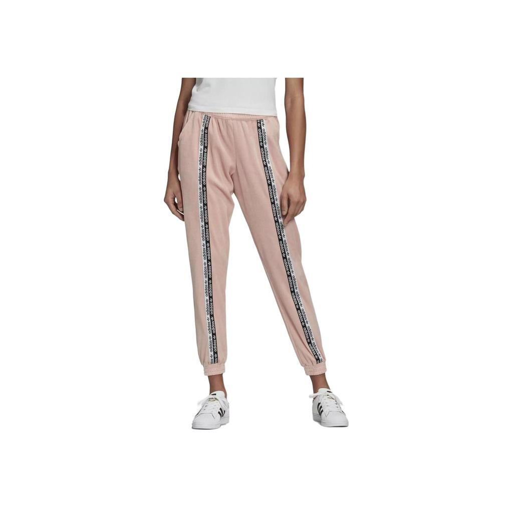 Adidas Originals Colorblock Letter Print Comfort Knit Joggers Women Bottoms Pink GI0982