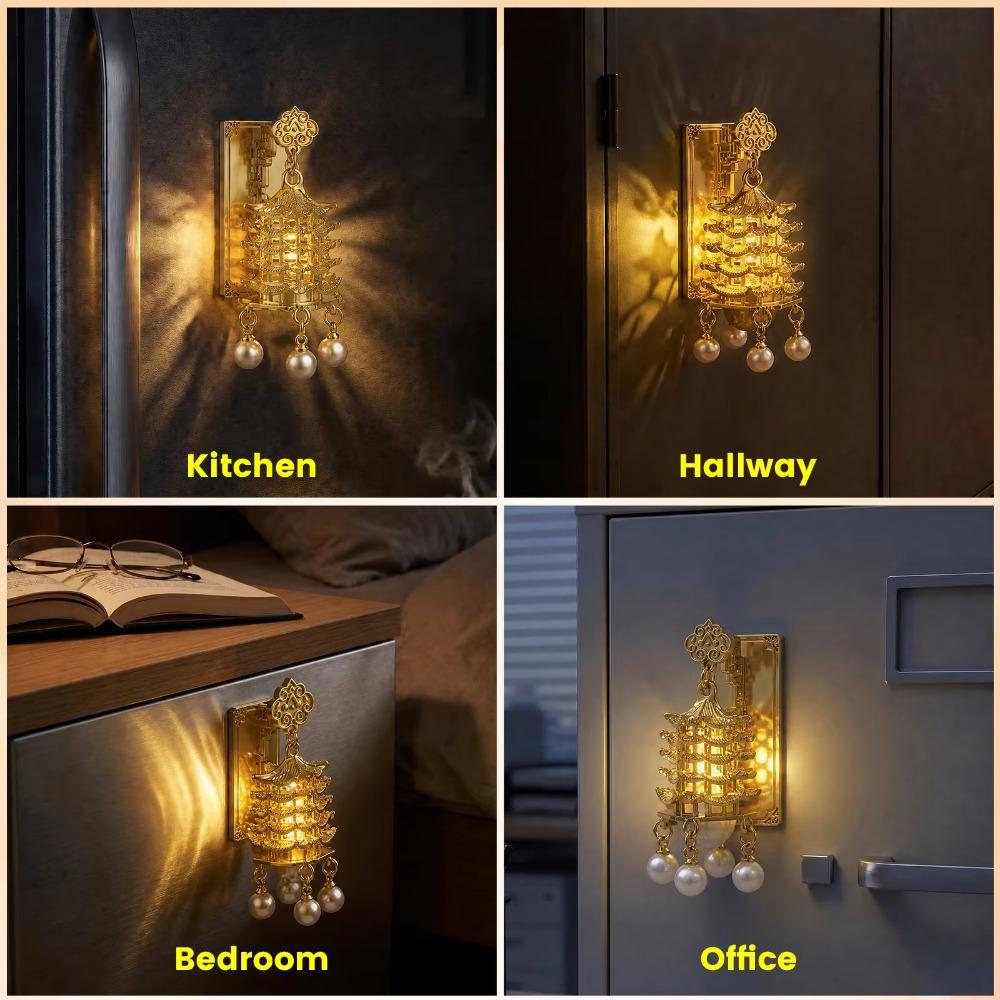 Retro Chinese Architecture Fridge Magnet Openwork Design Locker Cabinet Decoration Magnets  Friend