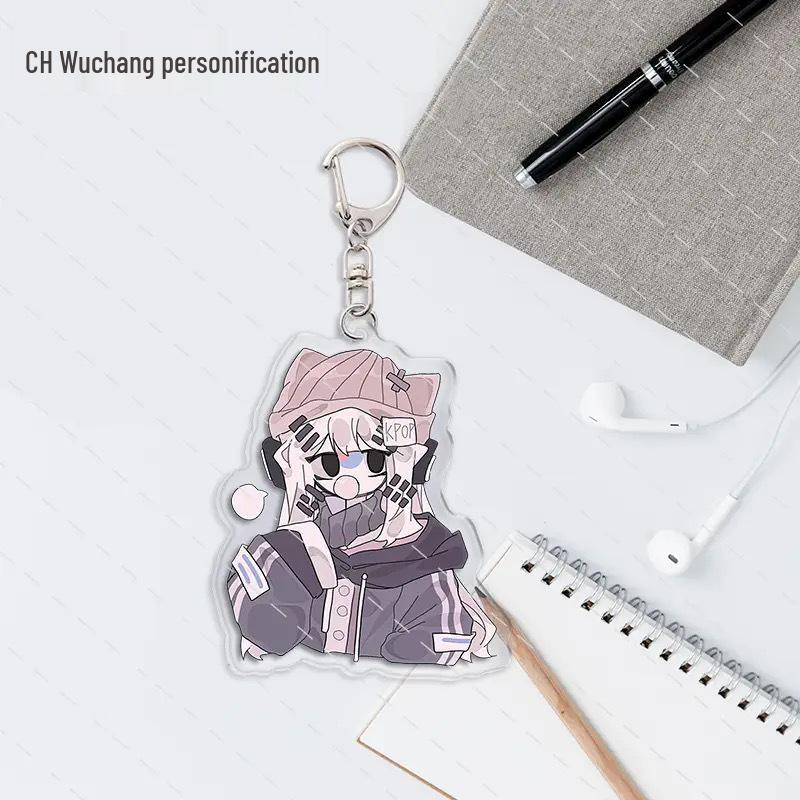 Countryhumans Keychains: Porcelain Neon Beauty - Korea, England, France Pendants for Student Backpacks