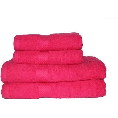 Serviette De Toilette - Fuchsia - Lot De 3 - 50 X 90 Cm - 100% Coton - 500 Gr/m²