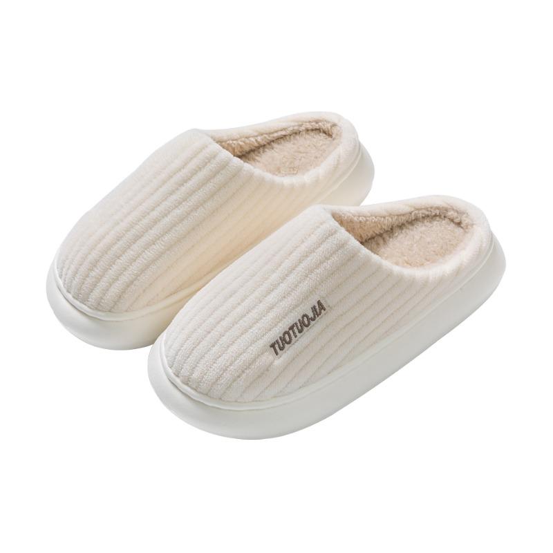 New slippers winter cotton slippers women's thick bottom thickened velvet warm home cute outer wear men