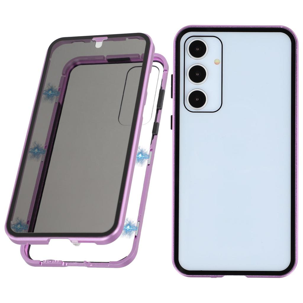 For Samsung Galaxy A55 5G Case with Anti-Spy Screen Protector Tempered Glass Metal Phone Cover Magnetic Clasp