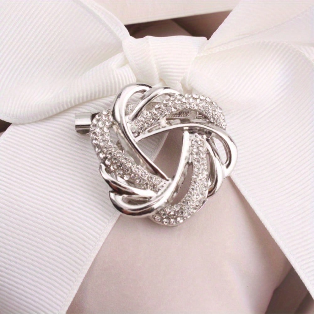 1pc Diamond Wreath Women's Brooch & Pin Jewelry - Vintage Elegant, Unique Design, for Scarves/Jackets, Ideal for Festival Gifts