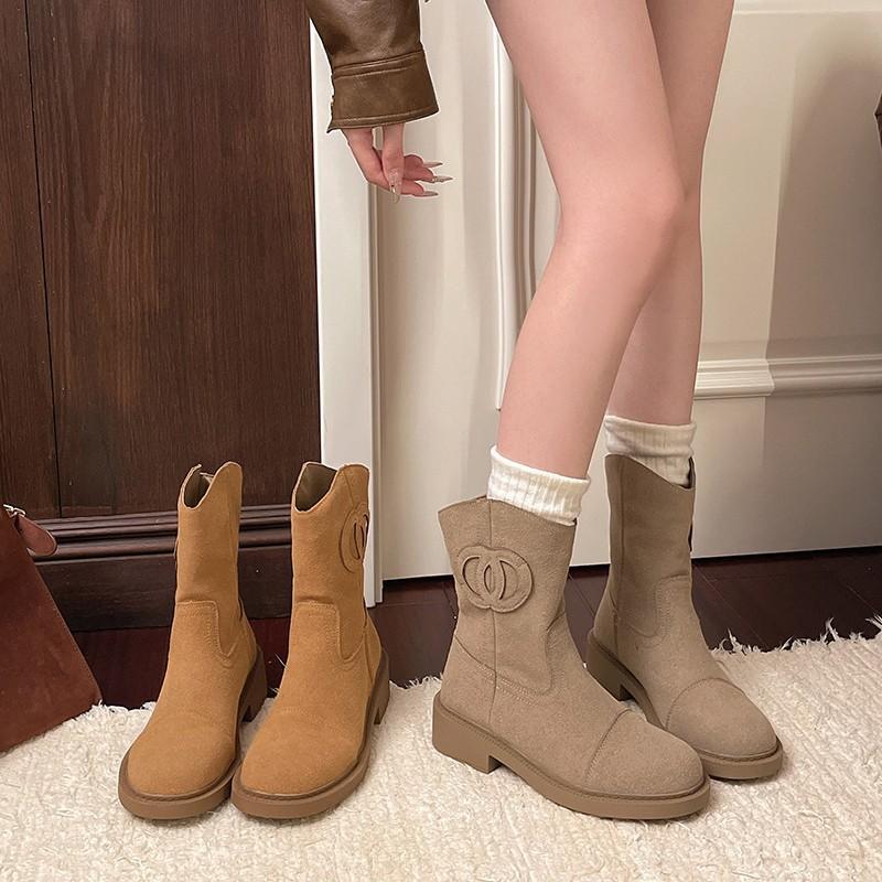 Women's Warm and Not Tired Feet Thick Sole Heightening Soft Elastic Comfortable Shock Absorption Non-slip Casual Sports Martin Boots