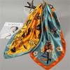 Satin Square Scarf Leopard Print Lightweight 110cm for Women Spring Fall
