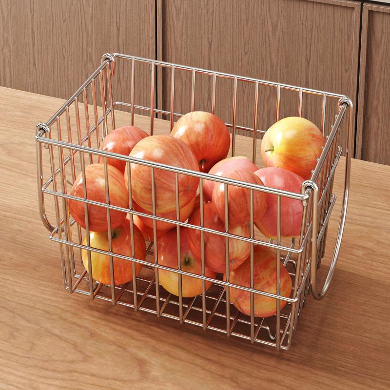 Panier à Fruits Panier de Rangement Acier 304 Salon Espace de Préparation Alimentaire Plateau à Fruits de Table Panier Égouttoir Panier de Rangement Étagère de Rangement Panier à Légumes