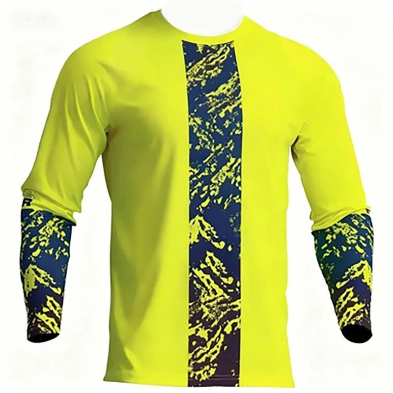 Men Long Sleeve T Shirt Motocross Mountain Bike Cycling Outdoor Fishing Sports Casual Top Breathable Loose Fit