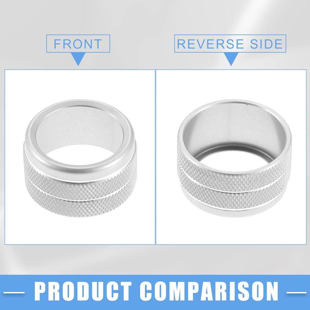 AC Volume 4WD Switch Knob Cover for Toyota Tundra 2014-2021 Aluminum Alloy Silver Tone (Set of 5)