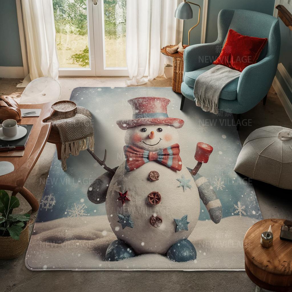 House Entrance Carpet Home Door Mat Living Room Bath Foot Bathroom Non-slip Water Absorption Rugs Bath Merry Christmas Winter