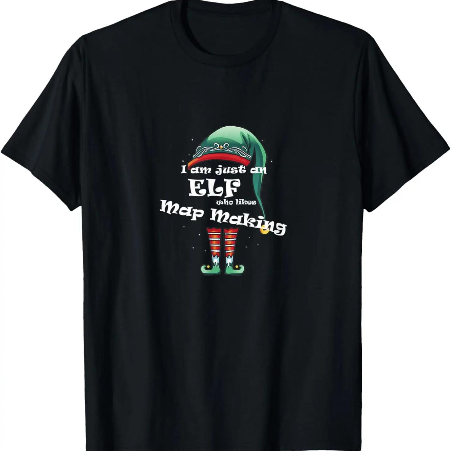 Just an Elf who likes Map Making Design for an Elf T-Shirt S чёрный