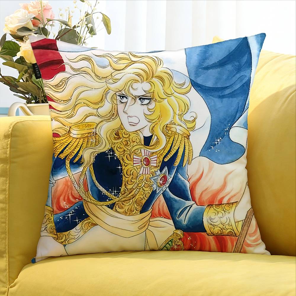 Lady Oscar Rose of Versailles   Various Sizes Square Pillow Case For Car Home Bedchamber Decor