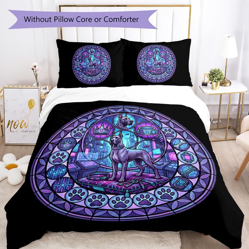 Cyberpunk Canine Kingdom Pattern Bedding,Quilt Set Quilt Cover Pillowcase Home Birthday Gift (1 * duvet cover + 2 * pillowcase, without core)