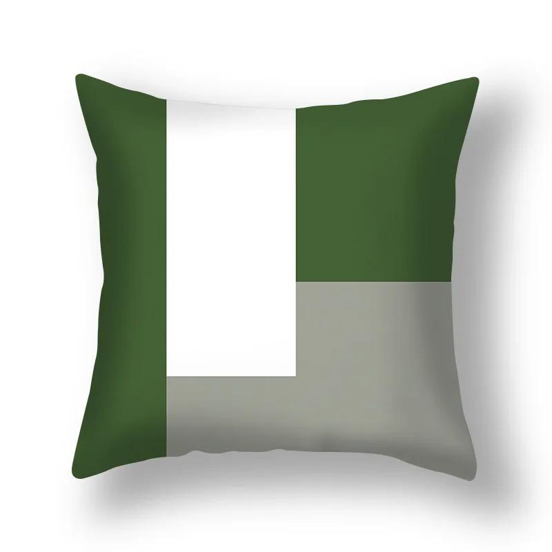 Nordic minimalist geometry fresh green pillowcase home living room bedroom sofa decoration cushion cover