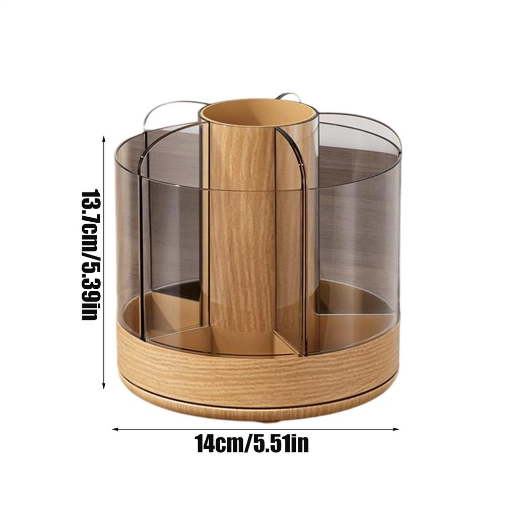 Brush Organizer 6-Slot 360 Rotating Detachable Clear Makeup Holder Brush Container For Women Cosmetics Nail Gel Perfume Home