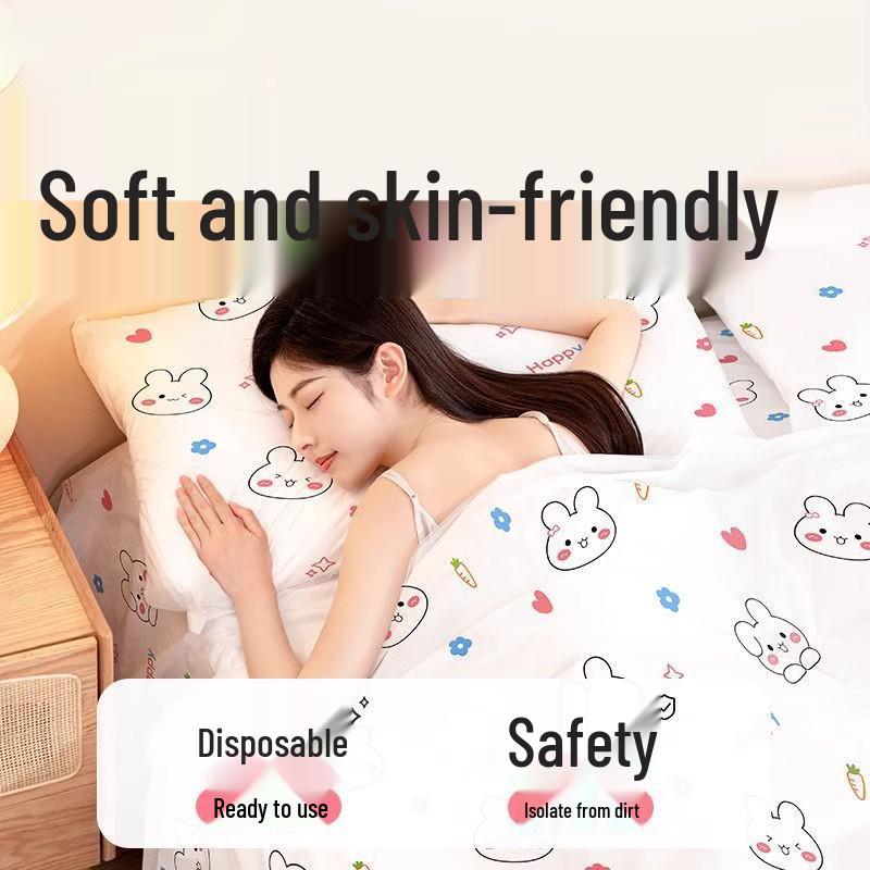 Hotel Homestay Travel Set: Disposable Bed Sheets, Duvet Covers, Pillowcases, Quilt Covers—Thickened 3 or 4-Piece Portable Set