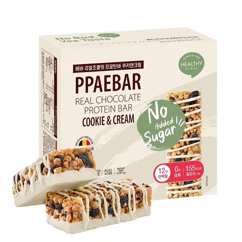 PPAEBAR Real Chocolate Protein Bar #Cookie&Cream 1 Box (40g*9ea)