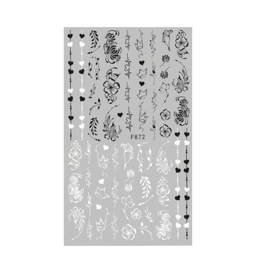 

Функциональные сказочные ультратонкие цветочные наклейки для ногтей черно-белые наклейки для женщин 12