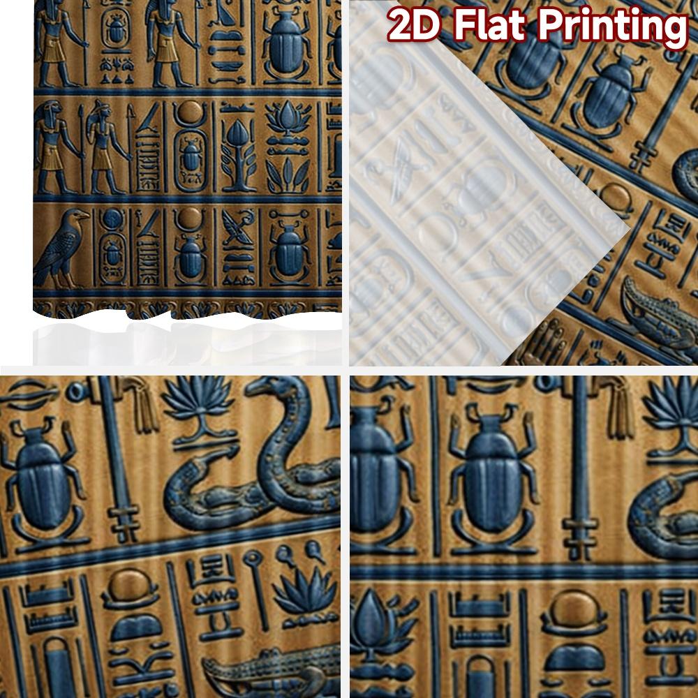 2D Flat Printing 2pcs Curtain Curtain Ancient Egyptian Symbols Digital Printed Polyester Drapes Seasonal Party & Holiday Decor