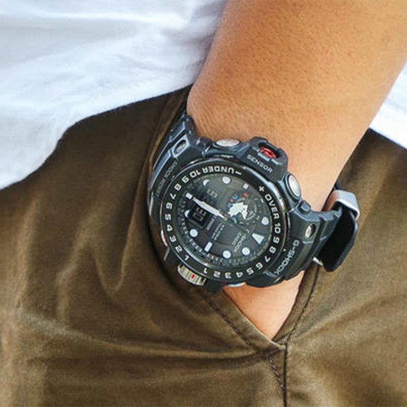 Casio MASTER OF G-SEA Serie 200 Meter wasserdicht, stoßfest, Solar-Quarzwerk, Harzarmband, japanische und koreanische Uhr, Herren GWN-1000B-1A