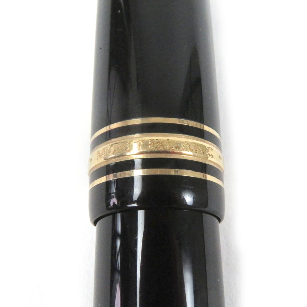 Great MONTBLANC fountain pen Meisterstck 149 Cap type Black gold 14C mens Used