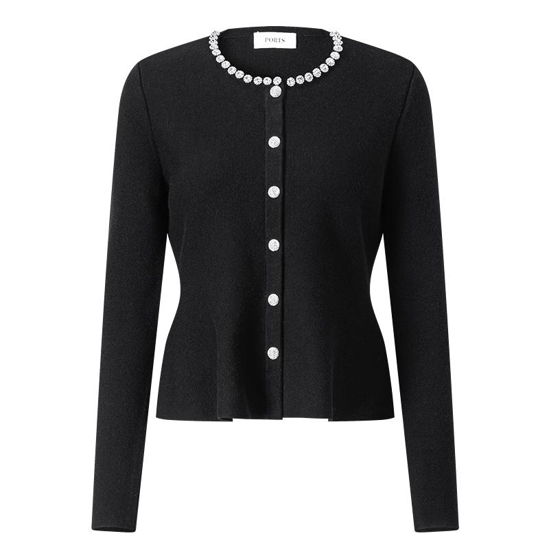 PORTS Women's Beaded Wool Cardigan Sweater