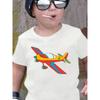 Boys Airplane Print Crewneck Casual Short Sleeve Tee