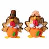 Seasonal Indoor Ornament Thanksgiving Plush Turkey Doll, Stuffed Animal Figurine, Autumn Soft Plushie Harvest Tabletop Decoration for Home Desktop