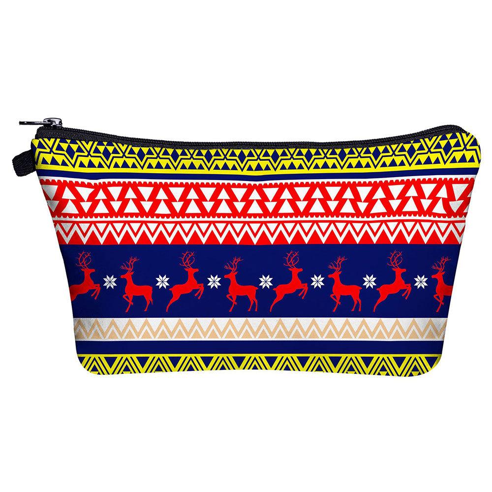 Geantă Cosmetică Femei cu Imprimeu Dungi Colorate Organizator pentru Articole de Toaletă Geantă de Depozitare pentru Călătorii 6708