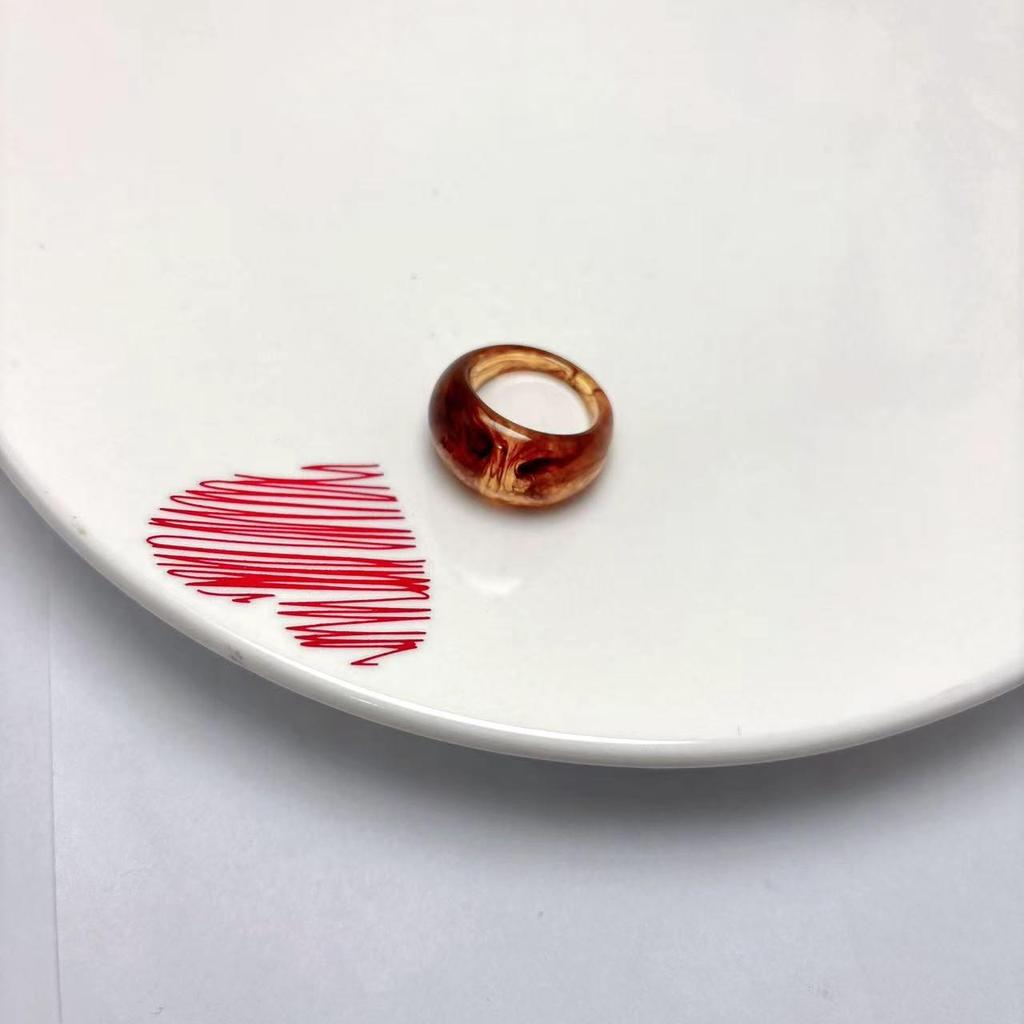 Sada prstenů z pryskyřice a acetátu v mixu barev, kulatý a čtvercový, pro ženy