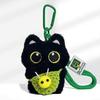 Cute Black Cat Keychain Pendant Backpack Hanging Plush Doll Kitty Cell Phone Charm Bag Keychain Halloween Pendant Keyring Decor