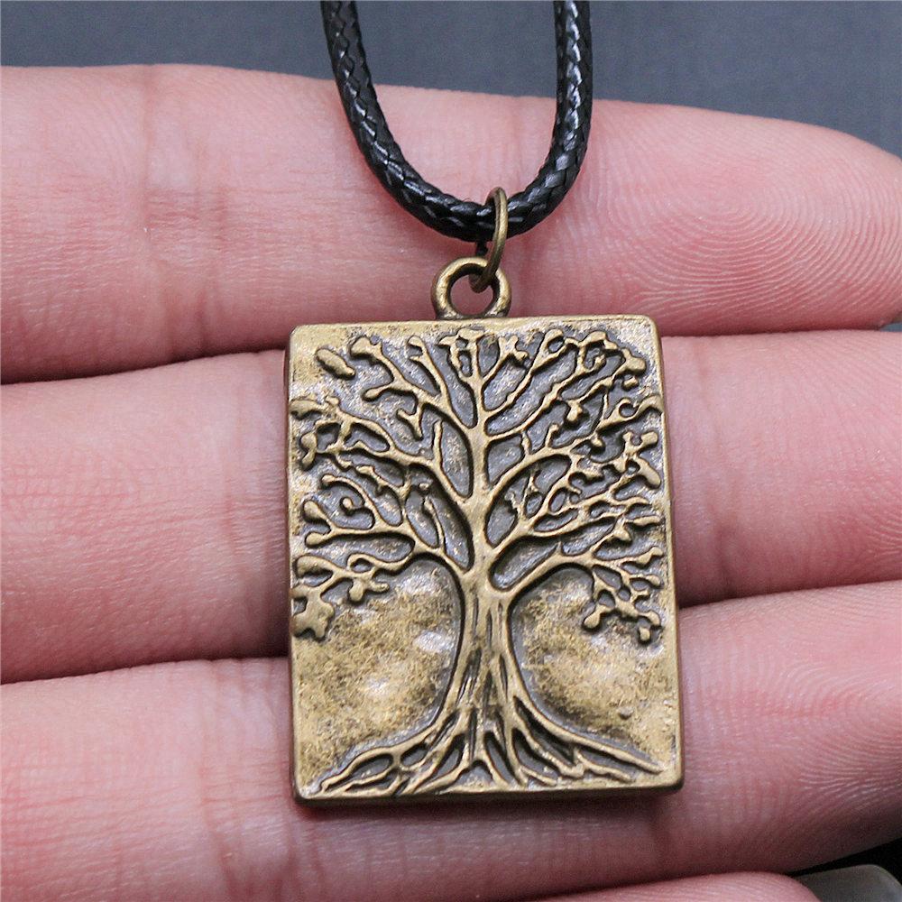 Tree of Life Nature Growth Pendant Antique Bronze Metal Daughter Choker Necklace Trendy Gift
