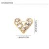 Rectangular Heart Brooch Lapel Shiny Hollow Out Rhinestone Pin Korean Style Elegant Hollow Heart Breastpin Clothing Accessories