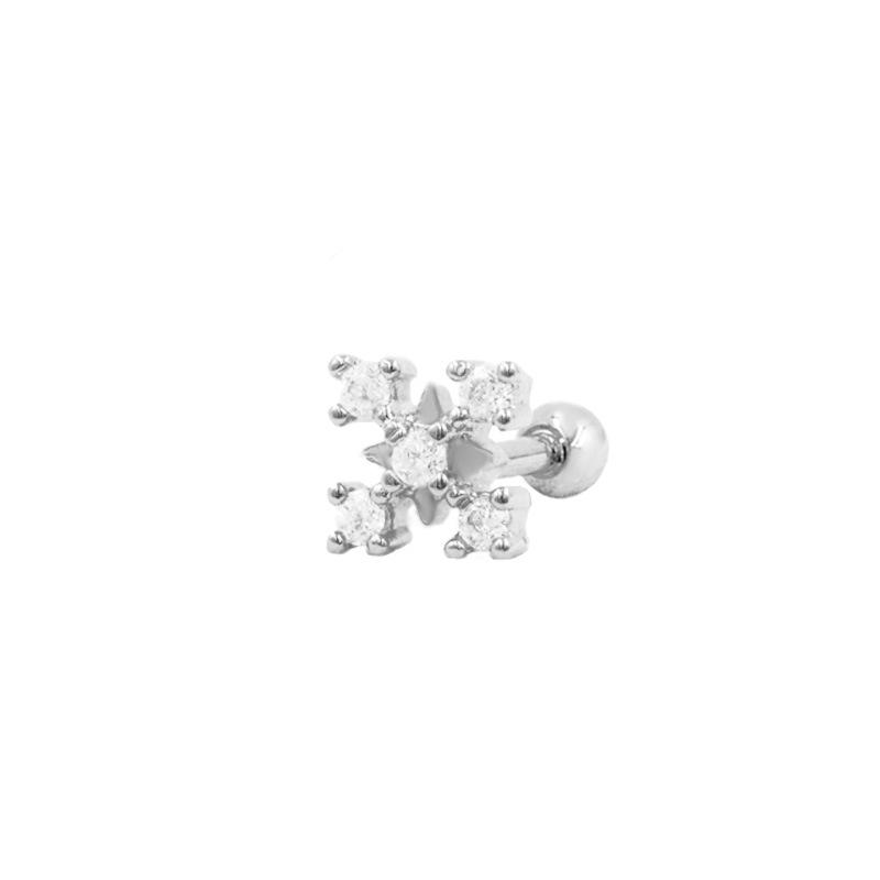 Gaibei 3D Flower & Heart Zircon Ear Studs - European/American Style