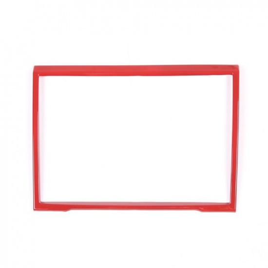 Red ABS Dashboard Dvd Navigation Screen Trim Cover For Nissan Titan -24
