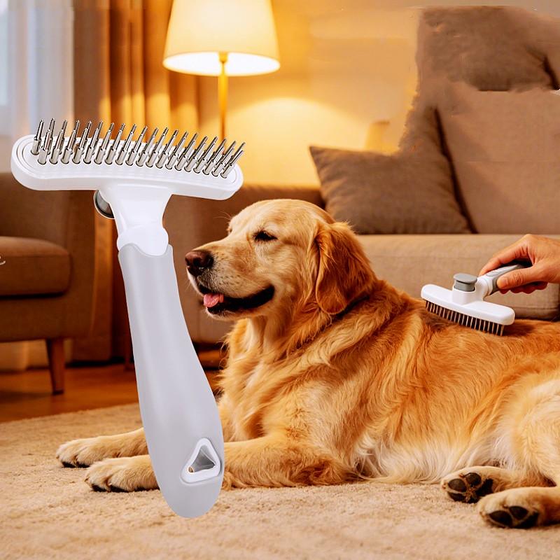 Dog Comb Rake Combs for Dogs Hair Cleaning One Button Dog Grooming Brush Massage Dogs Comb Self Cleaning Cat Brush Pet Products