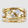 Stylish Eye-catching Women Ring Alloy Exquisite Wave Shape Girls Ring for Party