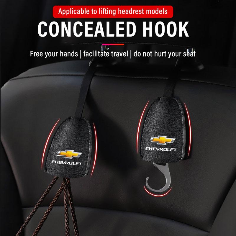For Chevrolet KM0Leather Car Seat Back Hooks Portable Hanging Bag Rack for Chevrolet Crvalier Malibu Captiva Cruze Silverado Spark Valve Stems