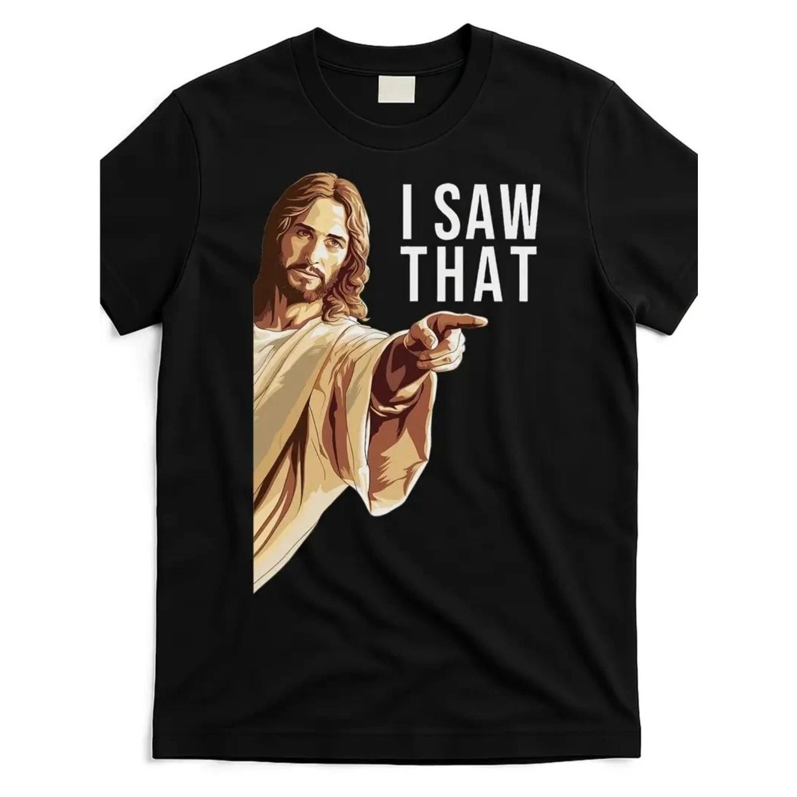 Funny I Saw That Jesus Graphic T-Shirt for Men S разноцветный