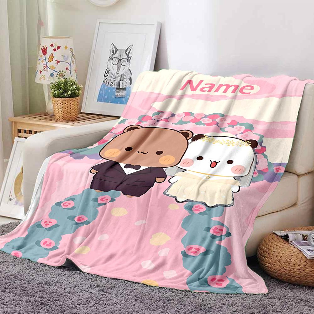 Custom Name Bubu Dudu Theme Printed Blanket - Perfect for Couch, Bed, Travel & Outdoor Use | Machine Washable, Cozy & Durable.