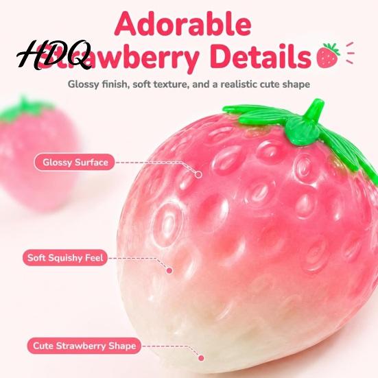 Stress Relief Gadget 1/2Pcs Strawberry Squeeze Toy Color Changing Ball Sensory Decompression