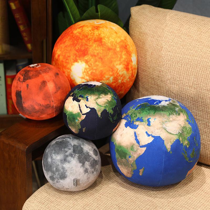 17-27cm Simulation Moon Mars Sun Stuffed Pillow Jupiter Earth Mercury Venus Plush Toy Uranus Neptune Saturn Stuffed Toys Decor