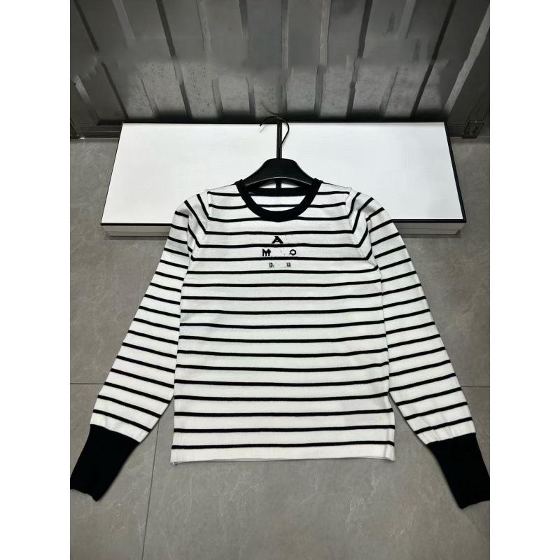 Pu Jia 2026 A/W New Jacquard Stripe Knit Pullover - Versatile Long Sleeve, Age-Reducing