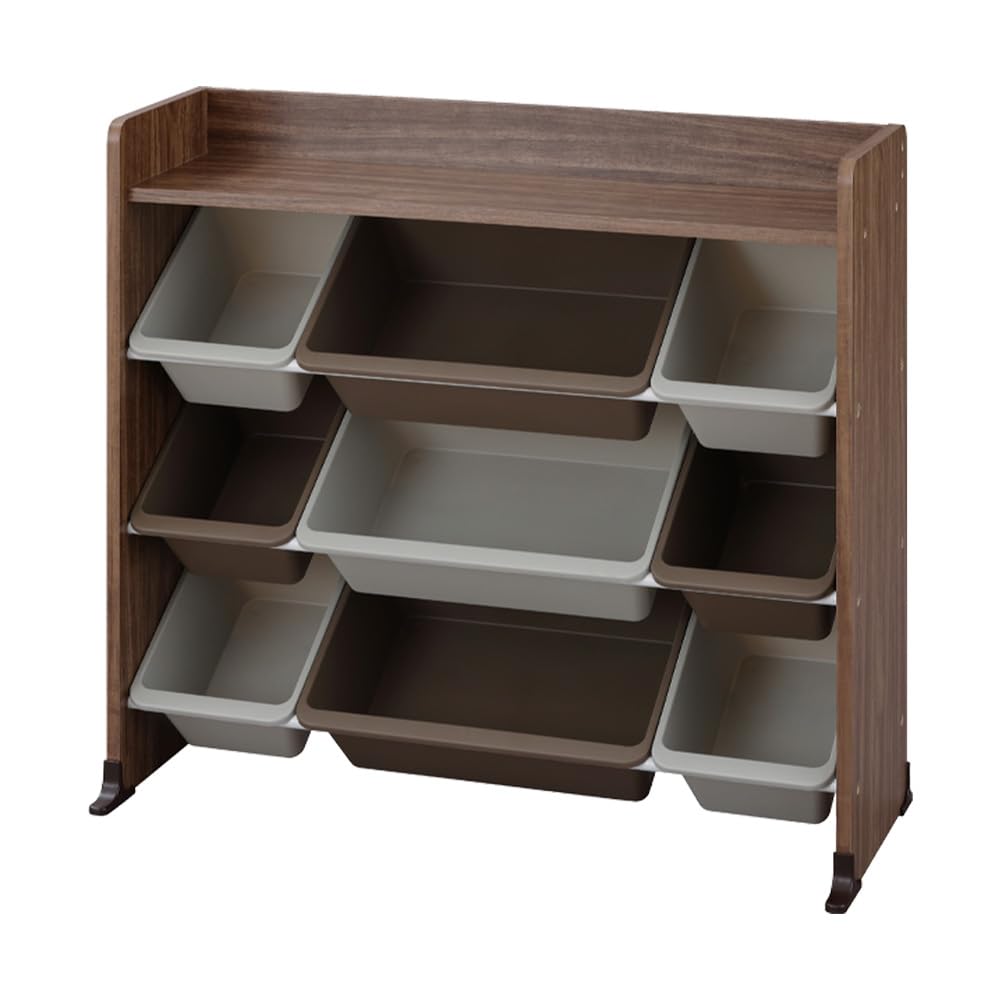 

Iris Ohyama Kids Toy House Rack with Top, TKTHR-39R, Walnut