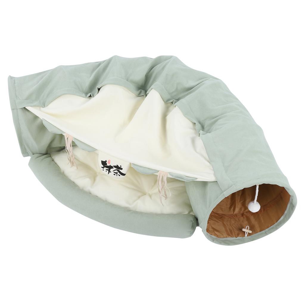 Multi?Functional Cat Tunnel Bed Foldable Detachable Cat Pet Tunnel with Cushion Toy