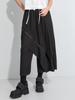 2025 Women's Autumn Elastic Waist Wide-Leg Culottes with Faux Two-Piece Design