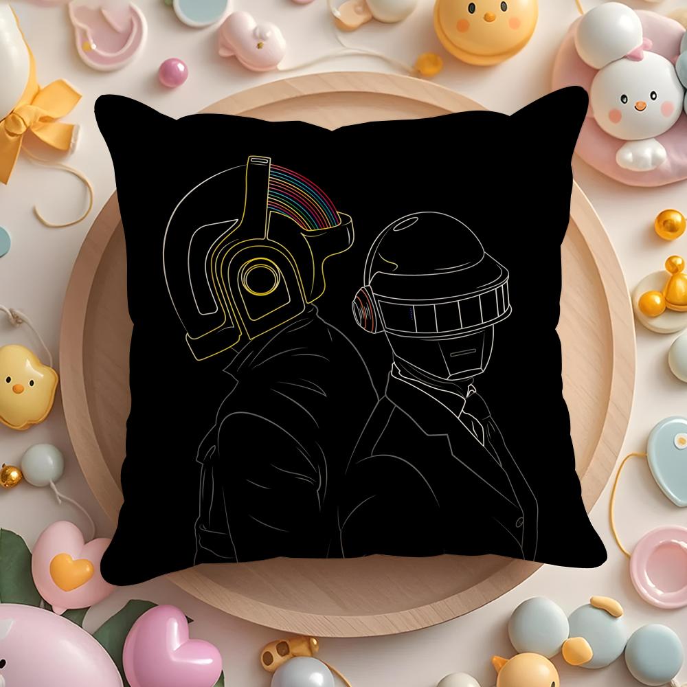 COOL DaftS PunkS Cushion Cover Home & Car Multi-Scene Pillow Cover - Reversible, Soft & Durable for Daily Use